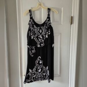 Style & Co Black & White Floral Print Women's Tank Dress